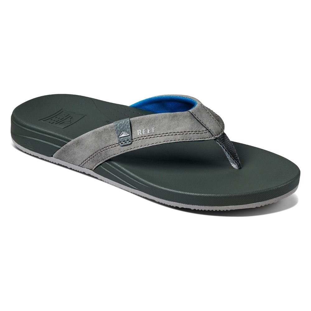 Men’s Reef Gray/Blue Cushion Spring Flip Flop Sandals Size 12